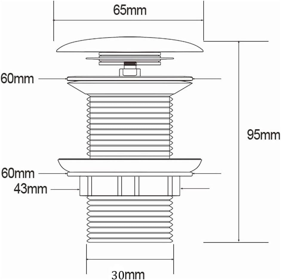 Válvula Click Luxo Aço Inox 304 Cuba Pia Banheiro Lavabo 7/8 Ralo Cor Prata - Brinovar Válvula Click Luxo Aço Inox 304 Cuba Pia Banheiro Lavabo 7/8 Ralo Cor Prata - Brinovar