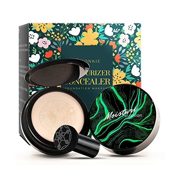 Mushroom-Head-FoundationAir-Cushion-CC-Cream-Moisturizing-Concealer-Bright-Makeup-Base-Long-Lasting-with-Mushroom-Makeup-Sponge-Easy-to-Apply-Mirror-inside-Package-may-vary RONKIE Mushroom Head Foundation,Air Cushion CC Cream, Moisturizing Concealer, Bright Makeup Base Long Lasting with Mushroom Makeup Sponge, Easy to Apply, Mirror inside, Package may vary