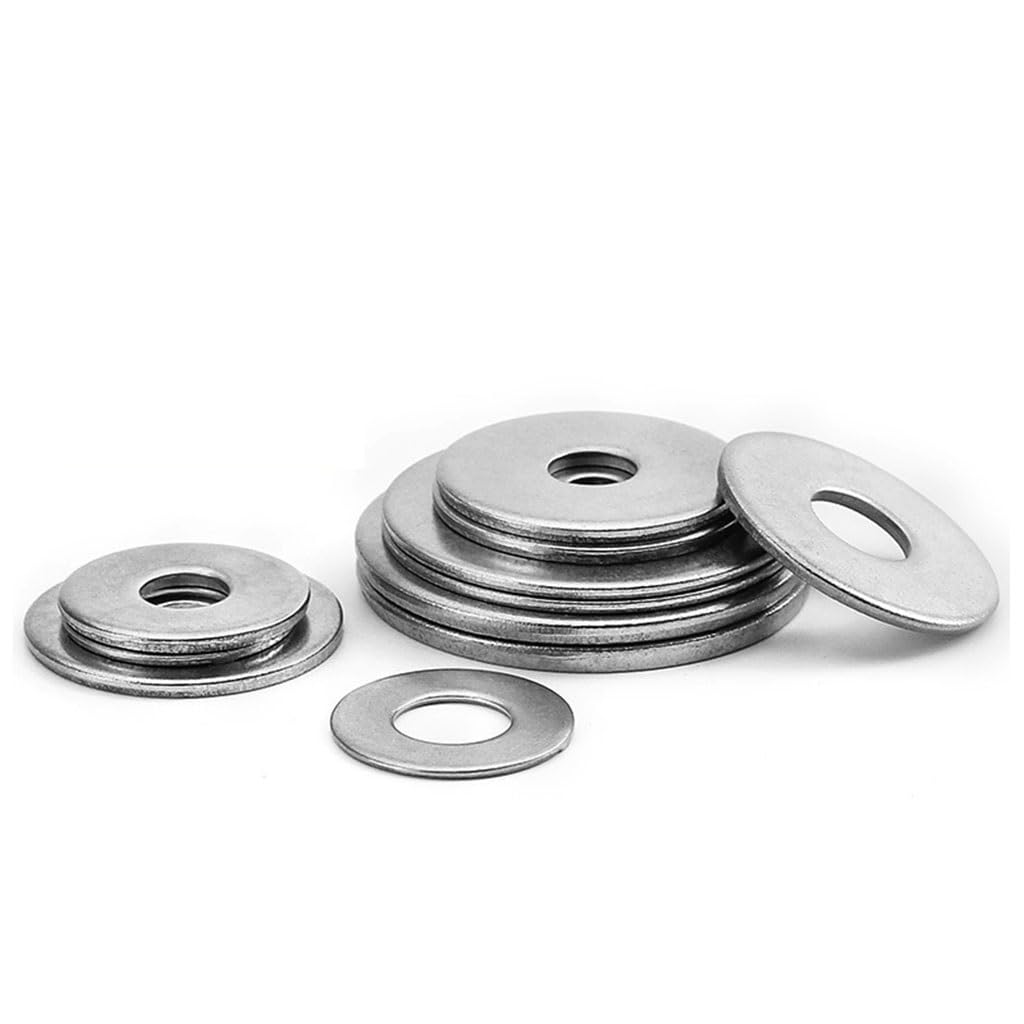 arandelas, Arandelas planas grandes de acero inoxidable M18 M20, arandelas lisas con junta metálica for pernos y tornillos(M20*60 * 2 10pcs)