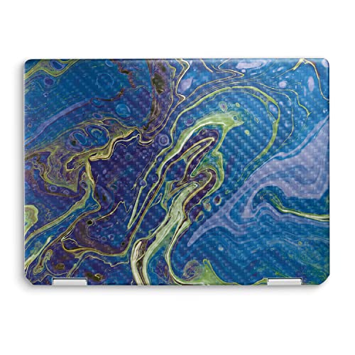 Image of MightySkins Carbon Fiber Skin Compatible with HP Spectre x360 14 inch (2022) Full Wrap Kit - Blue Pour | Protective, Durable Textured Carbon Fiber Finish | Easy to Apply | Made in The USA