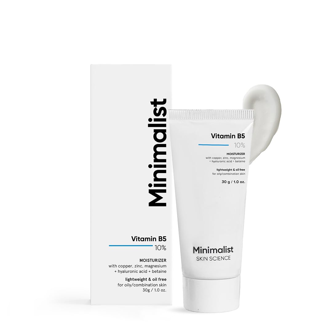 Minimalist Dehydrated Skin & Damaged Barrier Repair Moisturizer with 10% Vitamin B5 for Oily & Acne-Prone Skin | Oil-Free Hydration & Lightweight Gel Formula | Fast-Absorbing & Non-Sticky Lightweight Winter Cream For Women & Men | Fragrance-Free | 30 grams