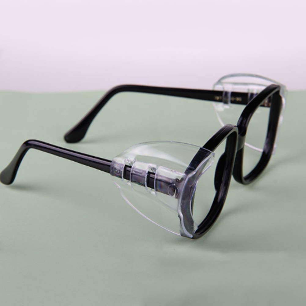 20 pares de protectores laterales para gafas de seguridad, grandes, protectores laterales transparentes, se adaptan a marcos de gafas medianos a grandes