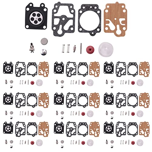 Luejnbogty 10 Sets Carburetor Repair Kit for 40-5 44-5 32 34 26 Brush Cutter Grass Trimmer Replacement Parts