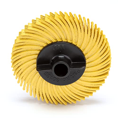 Image of 3M Radial Bristle Disc Thin Bristle, 2 in x 3 /8 in 80, 40 per Inner, Yellow