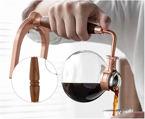 Miniatura 3 de JITEM Cafetera Syphon Cafetera manual retro de vidrio al vacío sifón percoladores 1-5 tazas de vidrio de mesa de sifón cafetera para café o té