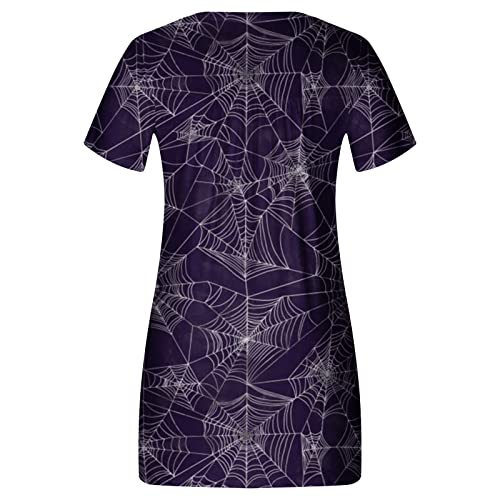 Blusa de manga curta para mulheres verão outono roupas de algodão decote em V gráfico feriado Hallow