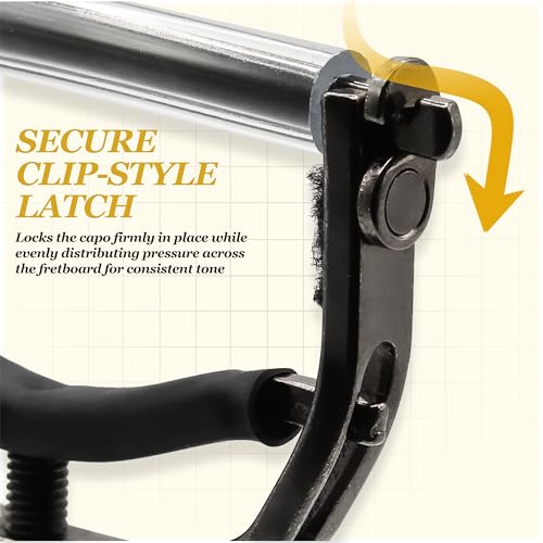 12 String Guitar Capo – Premium 12 String Capo for Acoustic Guitar | Easy-Adjust Capo for 12 String Acoustic | Precision Fit Guitar Capo | Buzz-Free | Stores Behind the Nut