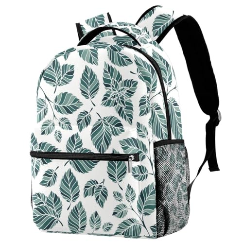 Sac à dos d'école multicolore motif branches et feuilles avec bretelles ajustables