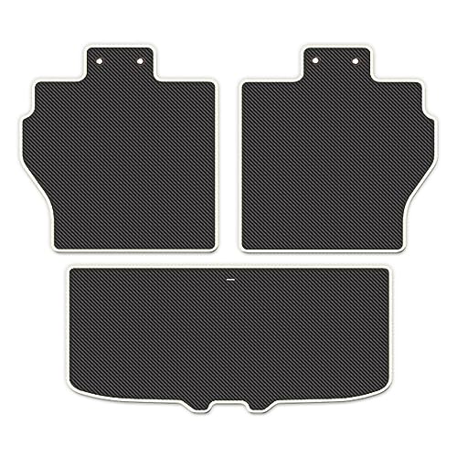 Hotfield ダイハツ 互換品 タフト 900系 ラゲッジルームマット カーボンファイバー調 / 形状01 一体式カバータイプ ロック糸カラー:ホワイト