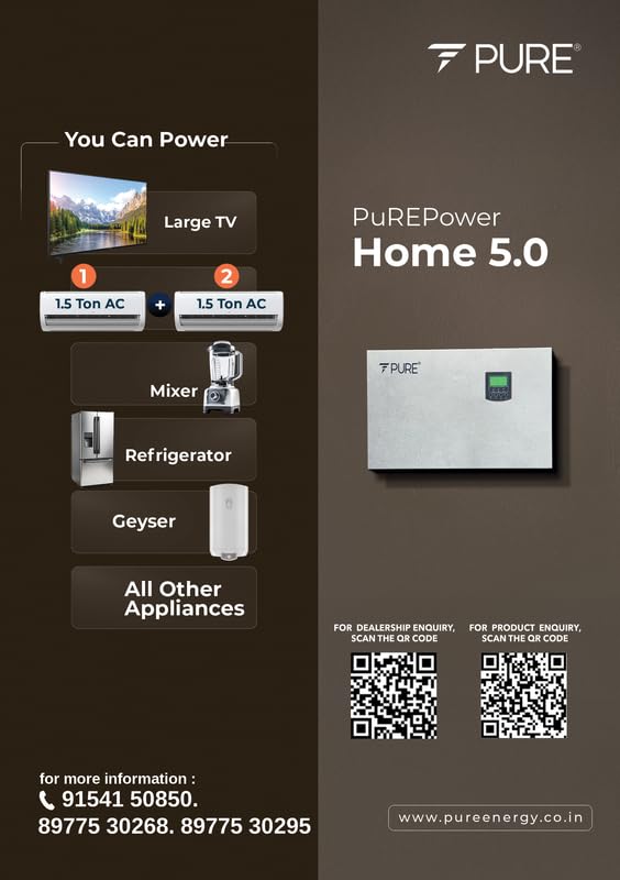 Image of PURE Power Home 5.0 - Advanced Home Power Solution with Solar Compatibility | Efficient Backup System for Medium-Sized Homes White