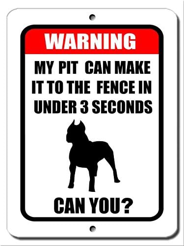 Funny Warning Beware of Dog Pit Bull Aluminum Sign (12x18, Pit Bull 001)