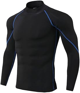 ZYUD Men's Compression Base Layer Top Long Sleeve Cool Dry Tight Sport Shirts Running Tops Men Long Sleeve Compression T Shirts Quick Dry Sports Gym Shirts for Fitness Jogging Training Exercising