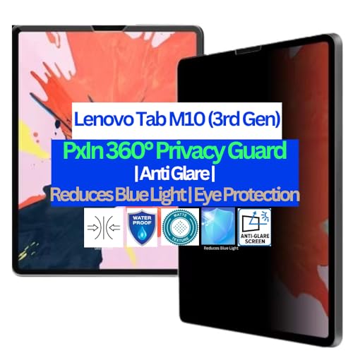 Image of Pxin Tablet Privacy Guard compatible with Lenovo Tab M10 (3rd Gen) | Screen protector | Anti-Glare | Blue light filter | 360 degree Anti Spy | Eye Protection