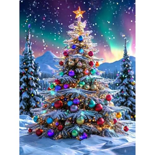 Lophomie Diamond Art Kits for Adults 5D DIY Christmas Diamond Painting for Adults Beginners Diamond Dots Kits Gem Arts Crafts for Home Wall Decor 12x16 Inch(Christmas Tree)