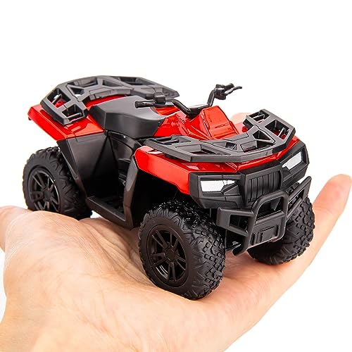 1:36 ATV Off Road Vehicle Model Car, Diecast Pull Back Beach Motorcycle Toy Car for Kids Boy Girl, Car Model Collection and Decoration, Red - Image 8