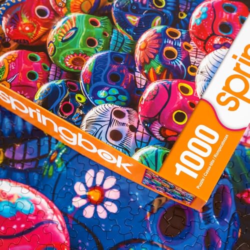 Springbok Sugar Skulls 1000 Piece Jigsaw Puzzle for Adults - Unique Cut Pieces - Made in USA by Springbok - Used condition - Image 6