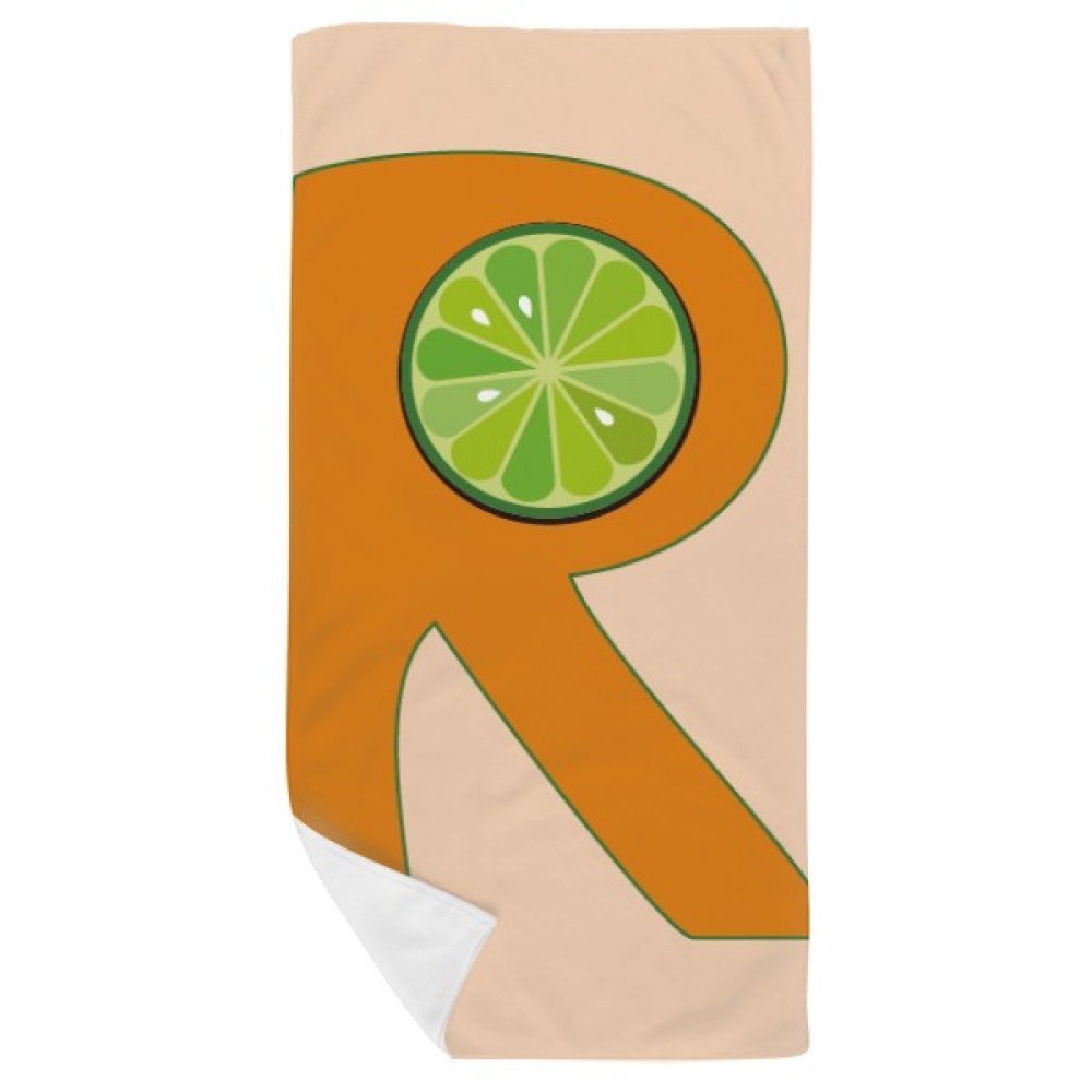Serviette de bain orange alphabet R 35x70cm douce multicolore pour la toilette quotidienne