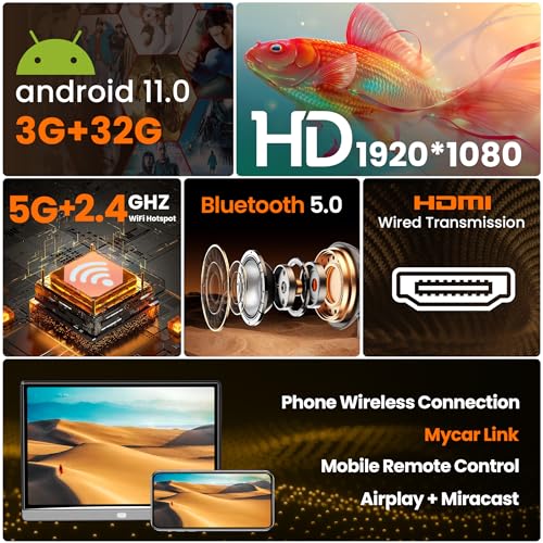 13.3 Inch Android 11.0 4K Car Headrest TV, MaxAngel Car Monitor TV for Back Seat, Headrest Car Player Touch Screen with Phone Wireless Mirror Link/WiFi/Bluetooth/HDMI/USB/AirPlay Video Player - Image 3