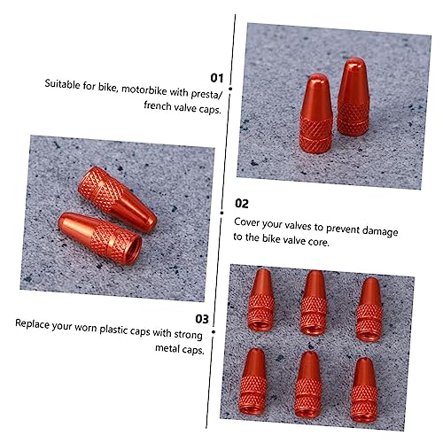 12 Und Cubiertas de Válvula Aluminio Ligero Naranja miniatura 4