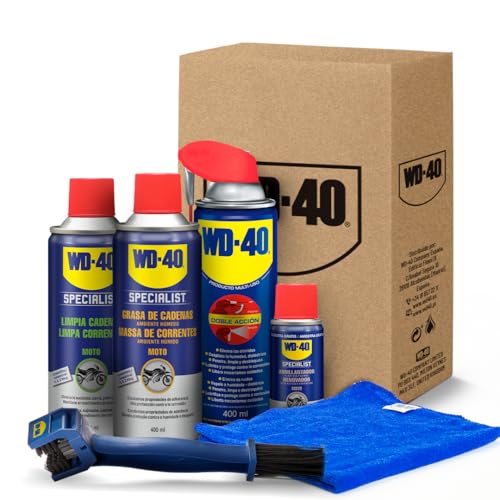 WD-40 Specialist - Motorbike Kit Mantenimiento Total Multi-usos + Limpia Cadenas Spray 400 ml