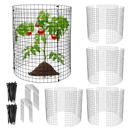 15 PCS Round Plant Protector from Animals, 5 Pack 12'' x 12'' Metal Plant Cages， Metal Mesh to Keep Animals Out, Garden Protection Bunny Barricades, Wire Plant Protectors for Rabbits Chicken Duck
