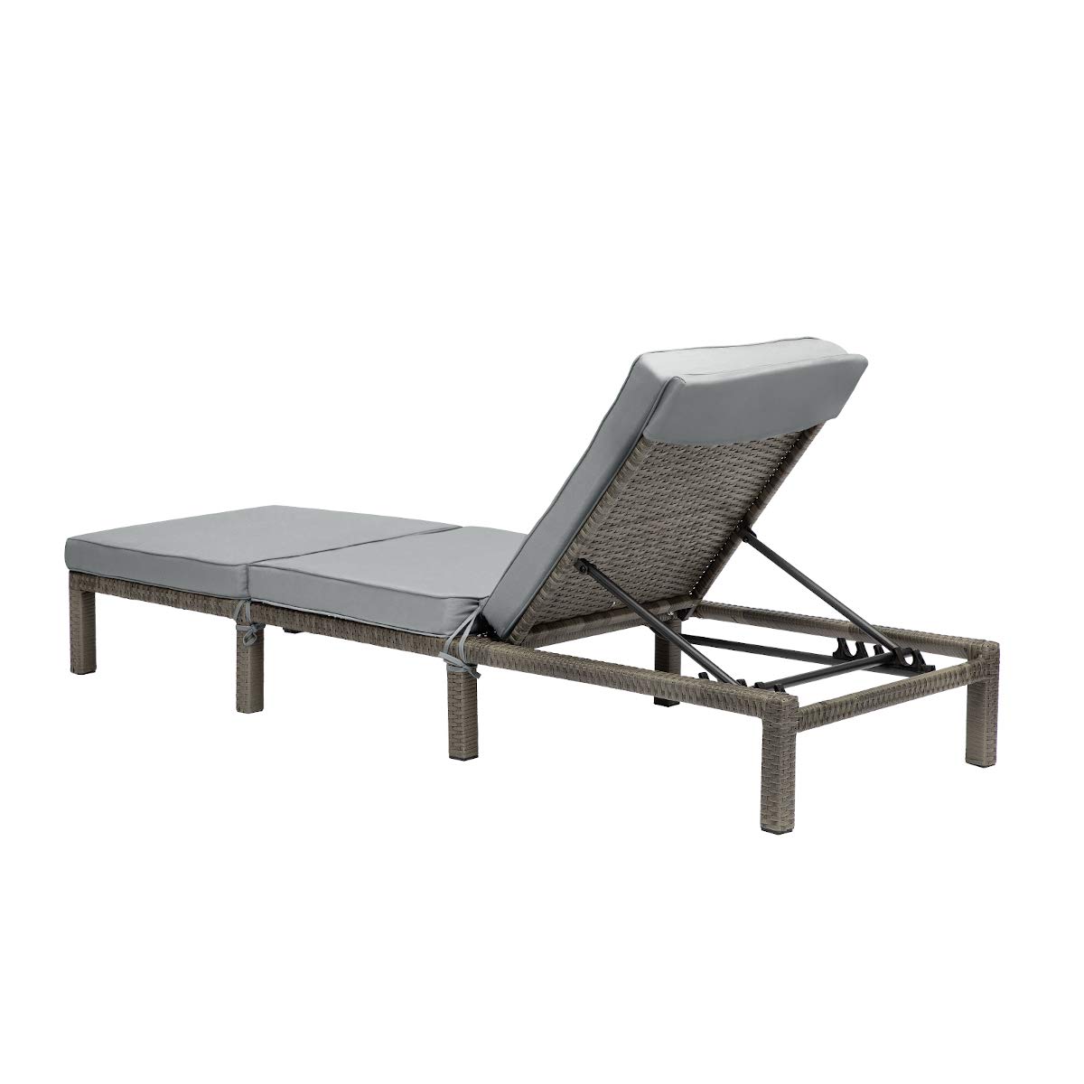 SVITA Peach Gartenliege Sonnenliege Polsterauflage Klappbar Polyrattan Grau