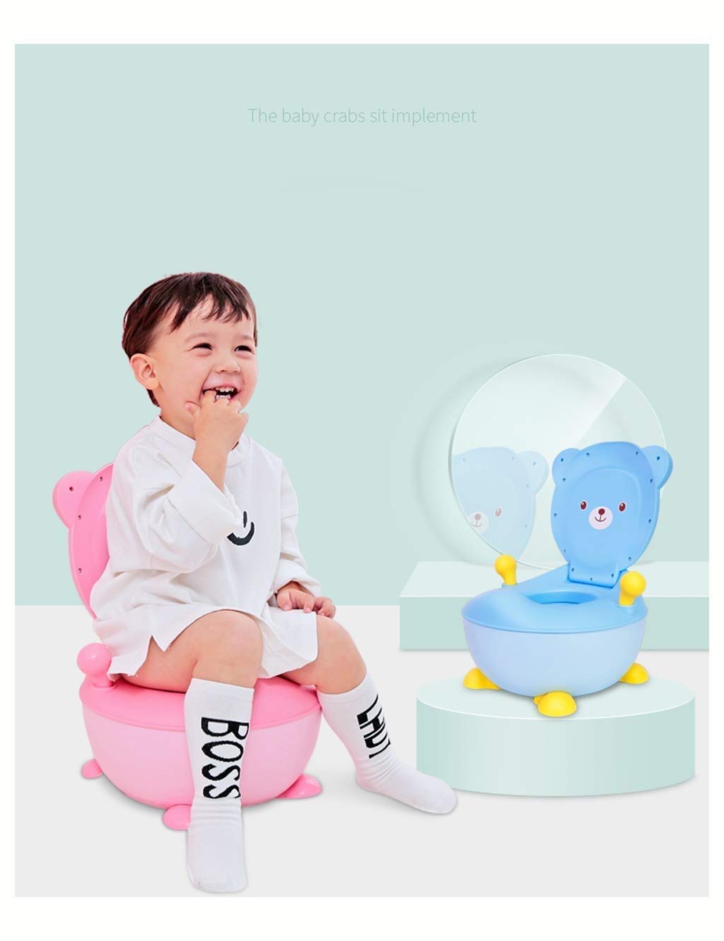 Baby Potty Seat Carino Allenamento Infantile Sistema for la Toilette for Il Bambino for Il Bambino, Sgabello del Passo della Sedia vasella con Tazza di rifiuti Rimovibile, Rosa