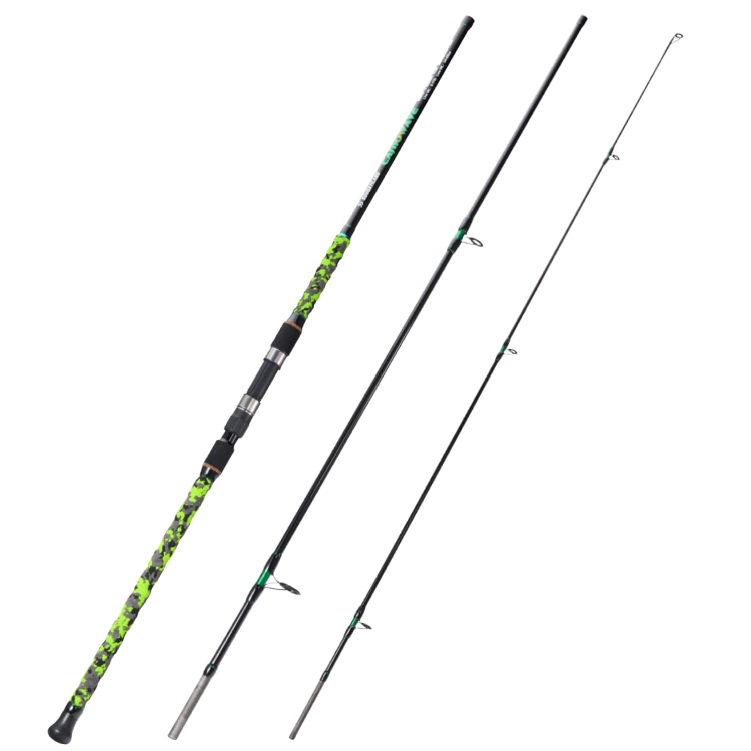 Sougayilang Spinning Fishing Rod,3-section Durable Carbon Rods with Stainless Steel GuidesοΌEVA Handle, for Freshwater and Sea Fishing Suitable for catching big fish Carp Surf-33G