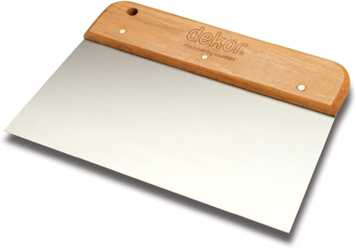 Badem10 Dekor Geniş Ispatula Ahşap Saplı Spatula 22 cm