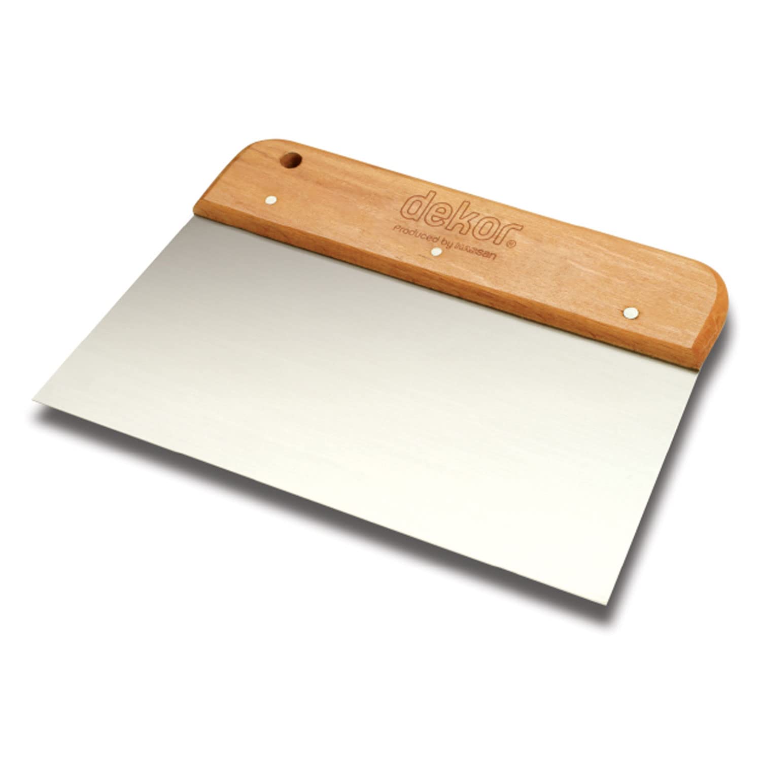 Badem10 Dekor Geniş Ispatula Ahşap Saplı Spatula 22 cm