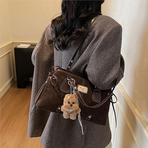 Sac en polyuréthane avec pendentif ours chic et grand compartiment - 7