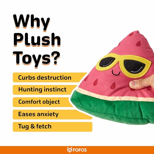 Image of BarkButler x FOFOS Summer Watermelon Dog Toy - Tough Plush & Squeaky Toys for Dogs, Dog Toys for Large Dogs (5-30kgs) - Pink