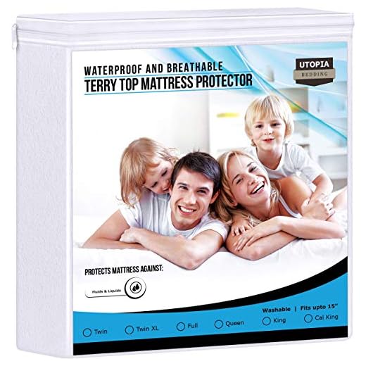 Utopia Bedding Waterproof Mattress Protector - Breathable Mattress Cover - Fitted Style All Around Elastic - Fits 15 Inches Deep (Full)