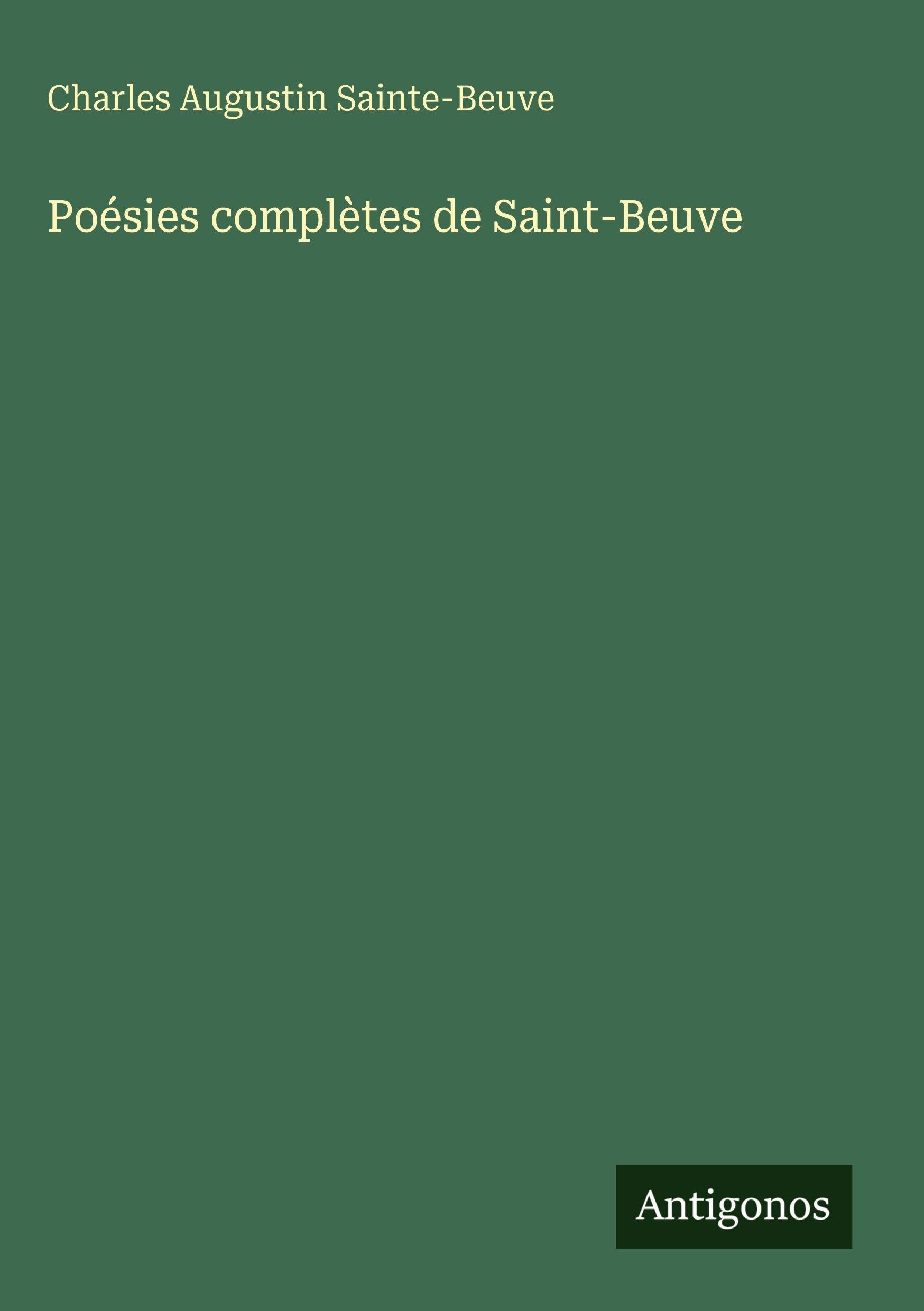 Poésies complètes de Saint-Beuve