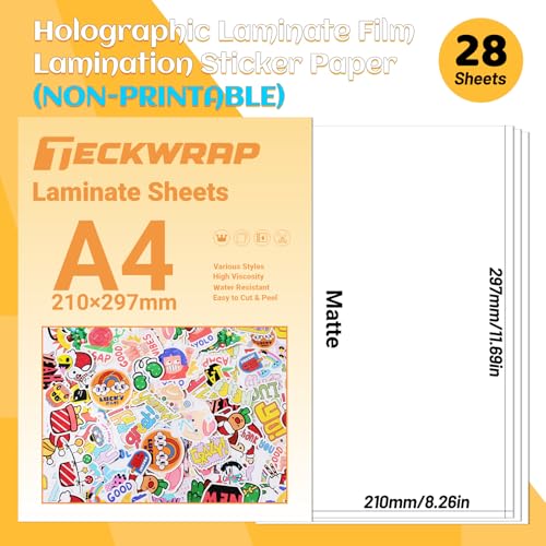 Feuilles stratifiées transparentes mates anti-reflet pour vinyle imprimable 21 cm