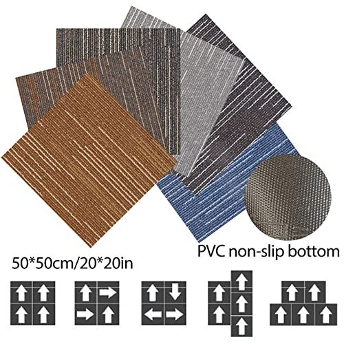 Self Adhesive Wall Tiles、Floor Tile，Room Decor，Commercial Carpet Floor Tiles ,20X20 In Washable Diy Size Square Carpet Tiles Loop Pile Carpeting Tiles Rug For Residential Flooring Use - 16Pcs(Color:co #TOP3