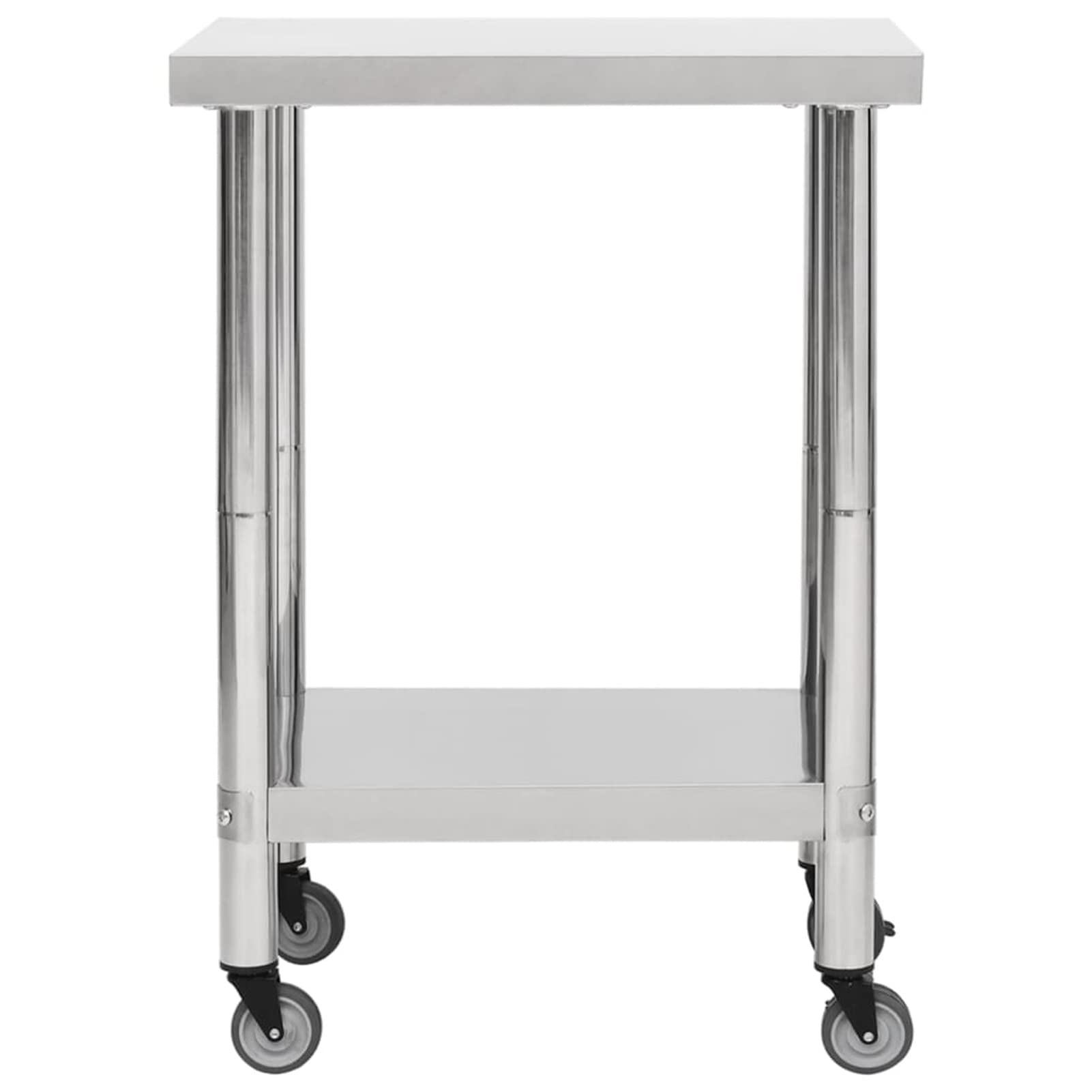 Tavolo da Lavoro Cucina con Ruote 60x30x85 cm in Acciaio Inox,Tavolo per la Preparazione del Cibo,Tavolo da Lavoro Cucina,Catering Tavolo da Lavoro per Cucina-51631