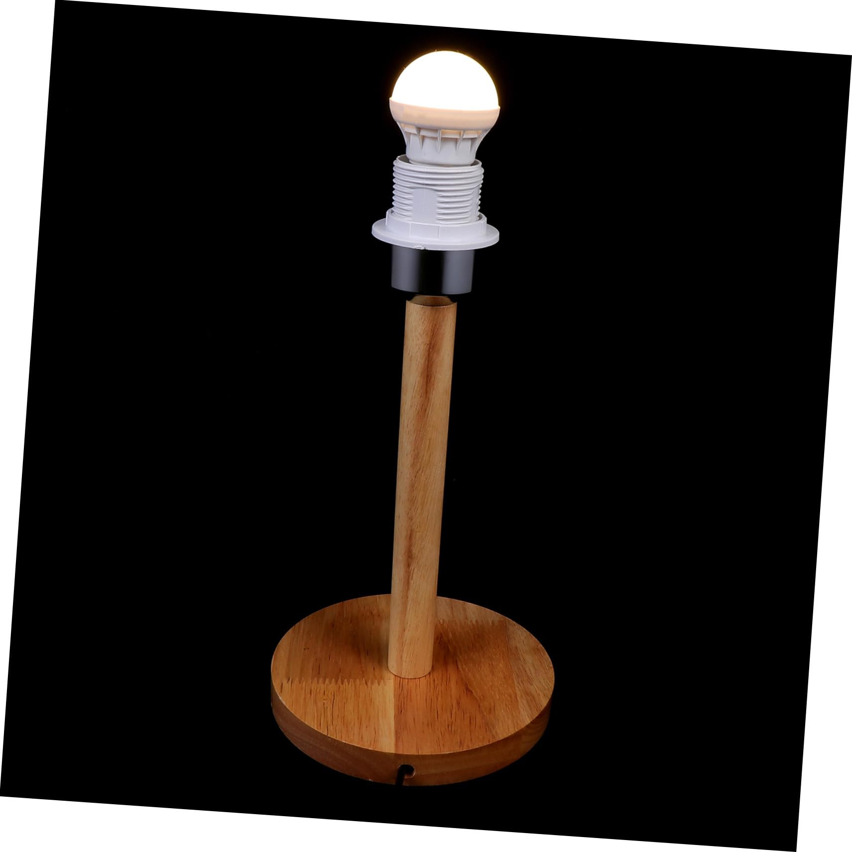 Portalámparas de Madera E27 1a 220v, Base Decorativa Redonda