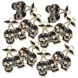 Zerodeko 10 Piezas Colgantes de Aleación de Zinc Diseño de Calavera para Halloween, Ligeros y Únicos, Ideales para Hacer Joyas y Accesorios Creativos en Día de San Valentín