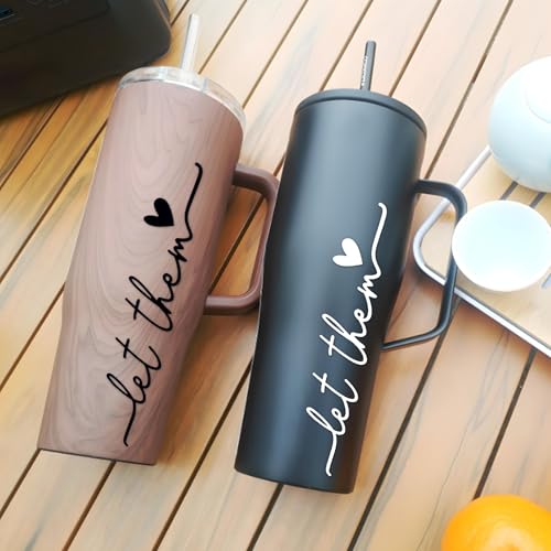 Image of 8 Pieces Let Them Sticker,Cute Rearview Mirror Decal,Water Proof Car Mirror Stickers,for Decoration of Other Parts of the Car Body (Black,White,Colorful Laser,Pink)