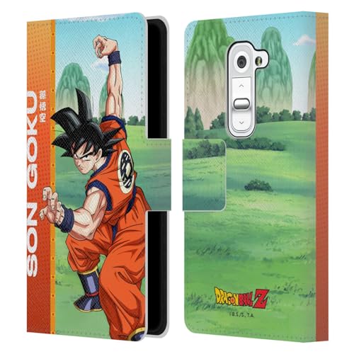 Head Case Designs Officially Licensed Dragon Ball Z Son Goku Saiyan Arc Characters Leather Wallet Case Compatible with LG G2 mini / D618 Dual SIM