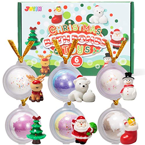 Christmas Bath Bombs with Toys Inside, 6 Packs Bubble Bath Bombs