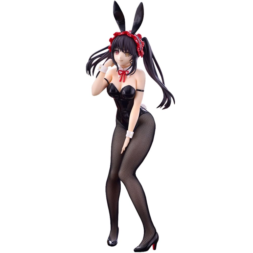 Anjinguang Tokisaki Kurumi Action Figure Anime Bunny Girl Figure Black Silk Styling Standing Pose Model PVC Statue Character Collections Model Ornaments 29cm — image 1