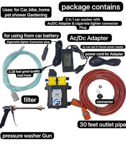 Image of FLOJOY 1800W Electric Pressure Washer | 160 Bar Max Pressure | Copper Motor | High Flow Water Pump | 7 m Hose for Cars, Bikes, Patio & Home Cleaning