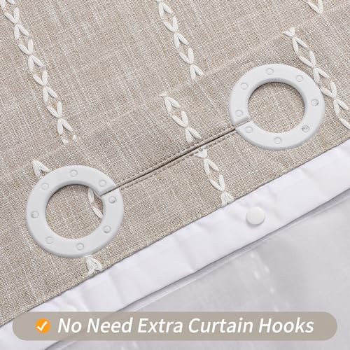 Mitovilla SC-2023111202-TAUPE-72-74 No Hooks Required Boho Farmhouse Shower Curtain thumb #2
