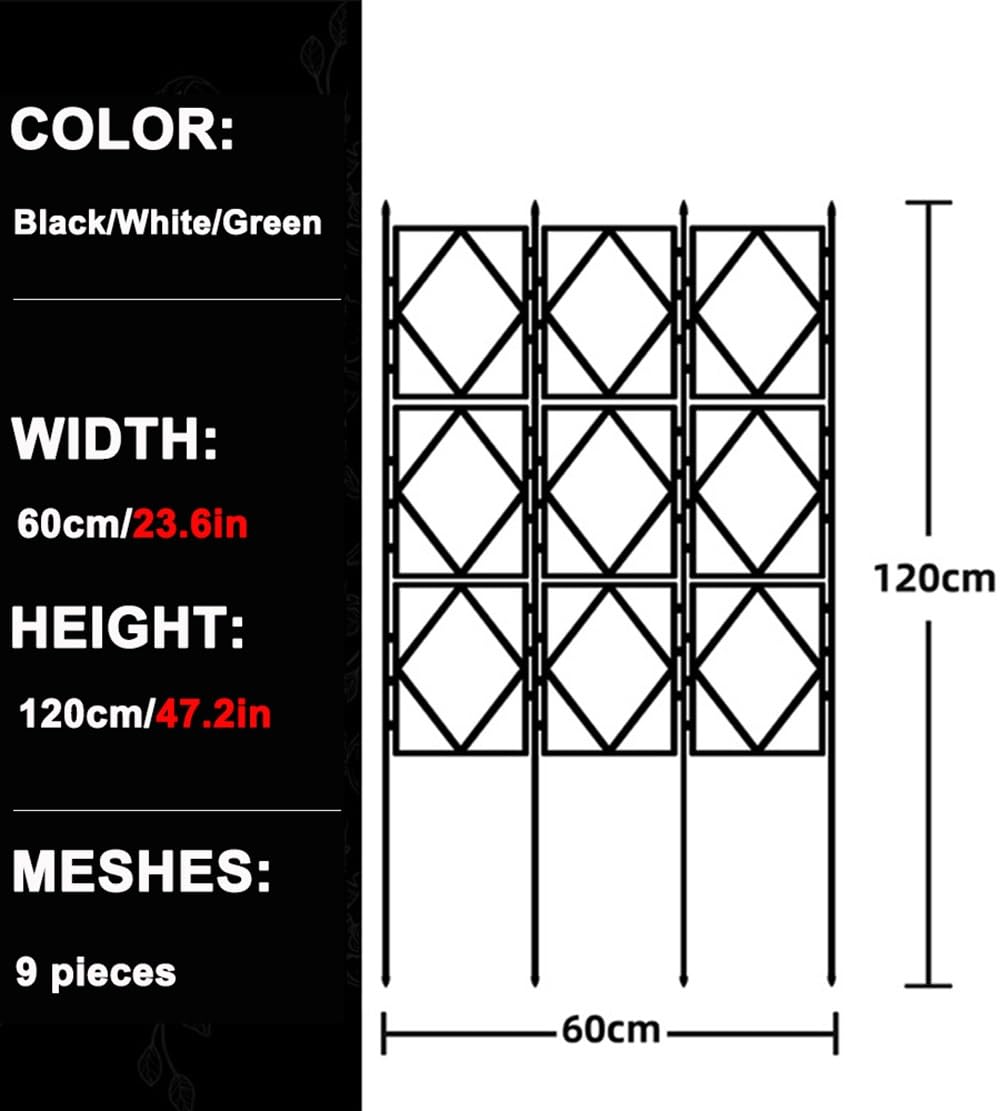 LTSRLL Obélisque en Treillis De Jardin en Métal 90 Cm H X 60 Cm L ~ 220 Cm H X 60 Cm L Support De Fleurs Décoratif Installation Facile Tuteur Végétal pour Légumes, Roses Et Vignes(White,120cm/47.2in)