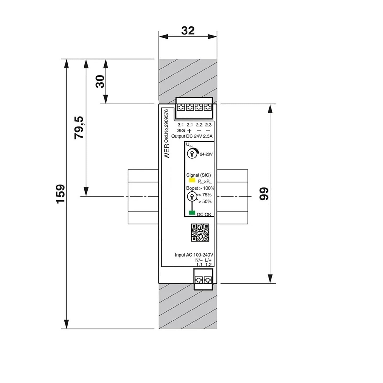 AFITSEP 2909576 1AC/24DC/2.5/PT - Power Supply