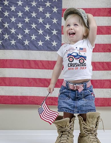 Image of Toddler Boys 4th of July Shirts Kids American Flag T-Shirt Girls Patriotic Short Sleeve Tees Cotton Top Clothes 1-7T
