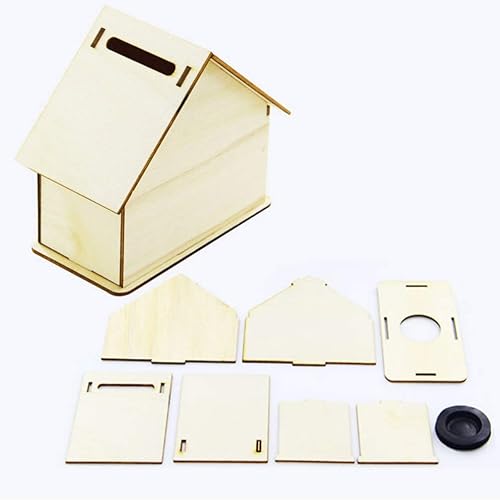 Miniatura 3 de Exceart Juego de 4 figuras de escritorio de madera para decoración de uñas, soporte de madera, juegos de bancos, juguetes de madera, artesanías de