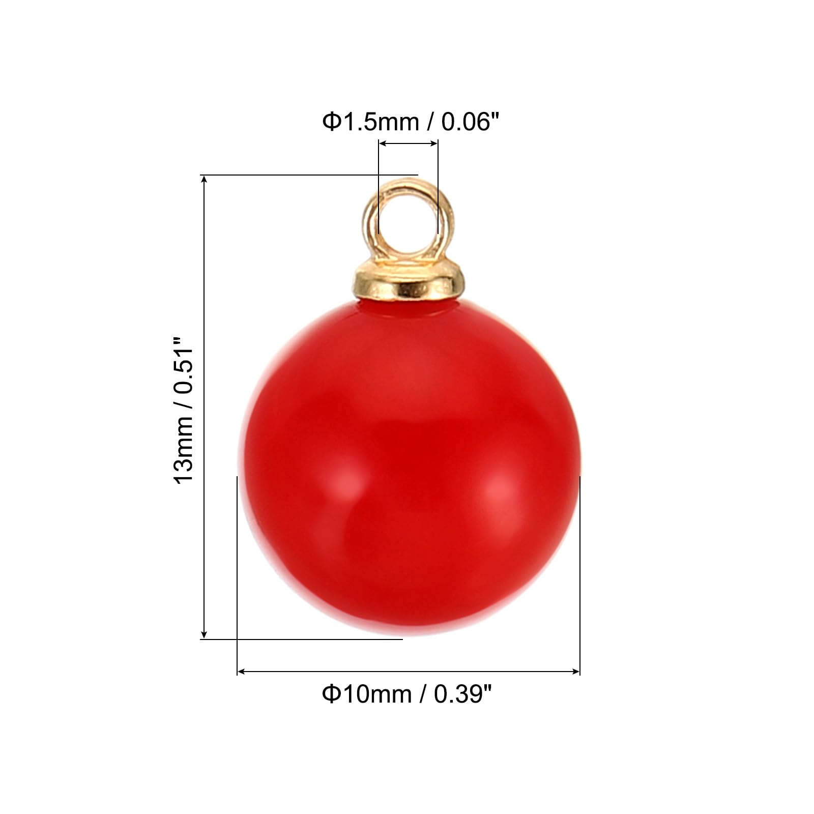 PATIKIL (8mm Pearl Charm, 150Pcs Pearl Beads Faux Pearl Pendant Charm Beautiful Designer DIY for Making s s Wedding Crafts,Gold Red - Image 2